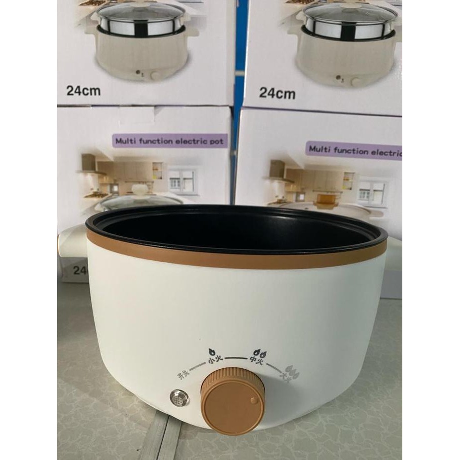 Ay Panci Listrik Multifungsi 3 In 1 Anti Lengket Putih 3L