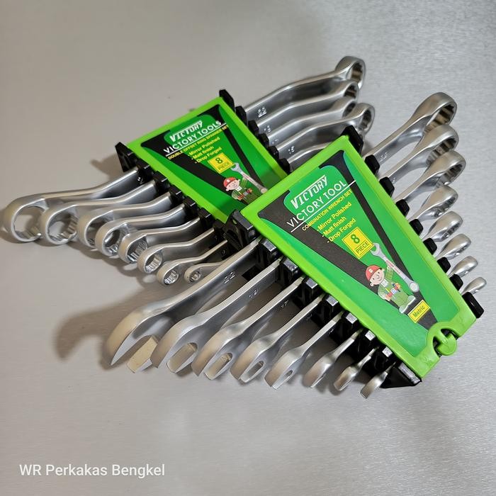 KUNCI RING PAS SET 8 PCS KOMBINASI + KUNCI DOUBLE RING OFFSET SPANNER SET 8 PCS + KUNCI RING 1 SET
