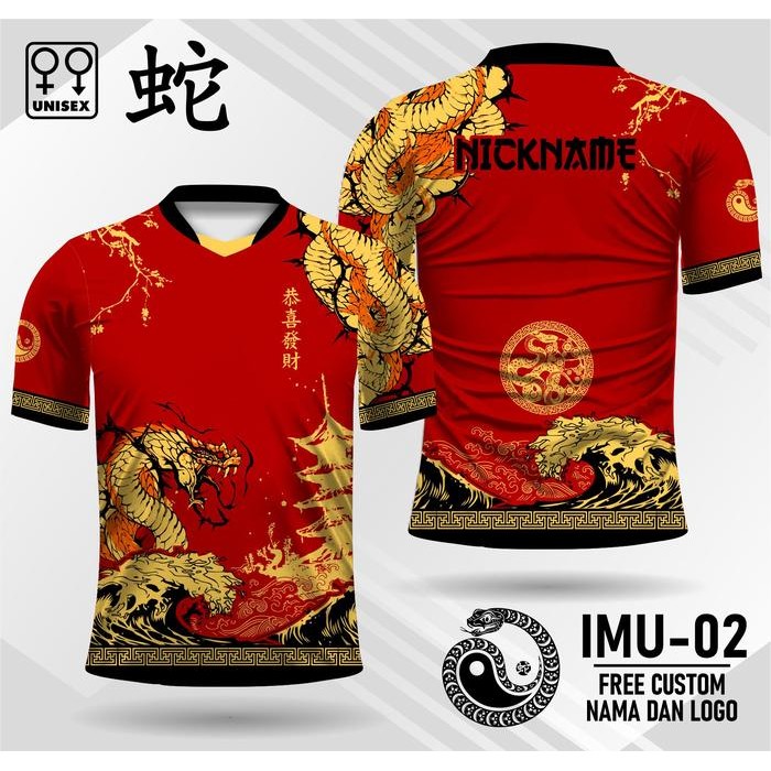 Terbaru Kaos Imlek Shio Ular Jersey Imlek Shio Ular Kaos Jersey Shio Ular Terbaru Imu-01 Original