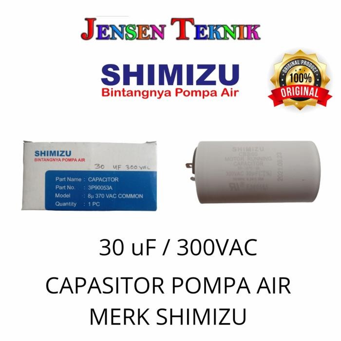 CAPASITOR POMPA AIR MERK SHIMIZU 30UF/300VAC ORIGINAL