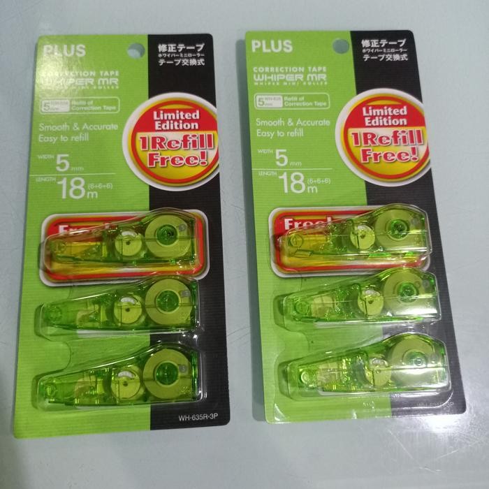 

refill tip ex ( 3 pcs ) plus whiper mr / 3 bh kode 1336