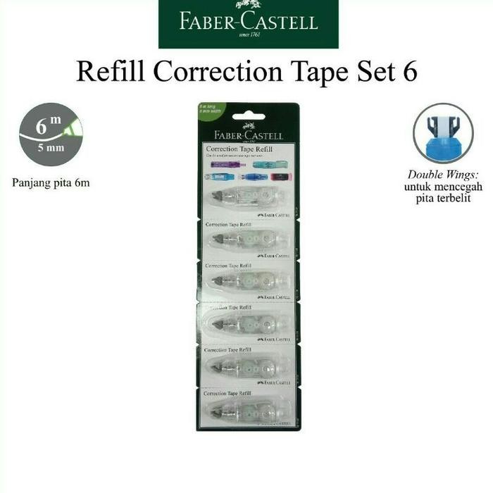 

refill correction tape qjr set 6 faber castell qjr/qar/qbr/qdr kode 182