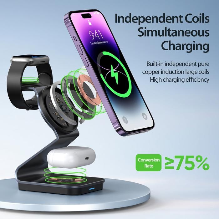 Technology - Duzzona Wireless Charger 3 In 1 Magnetic Fast Charger