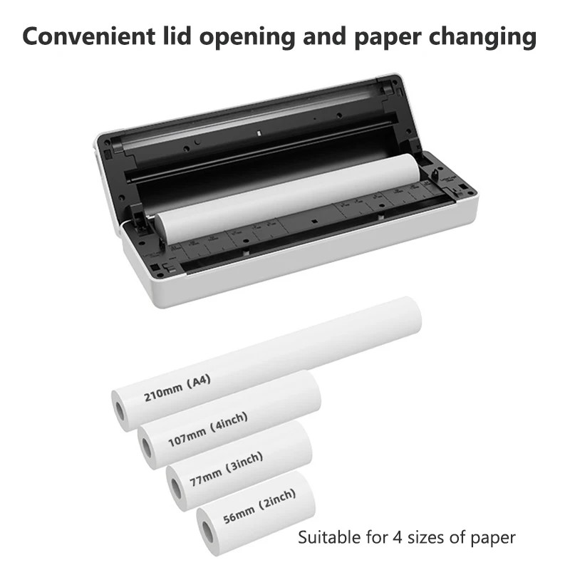 A4 Thermal Printer Portable Inkless A4 Paper Printer Wireless Bluetooth Pdf Document Photo Print