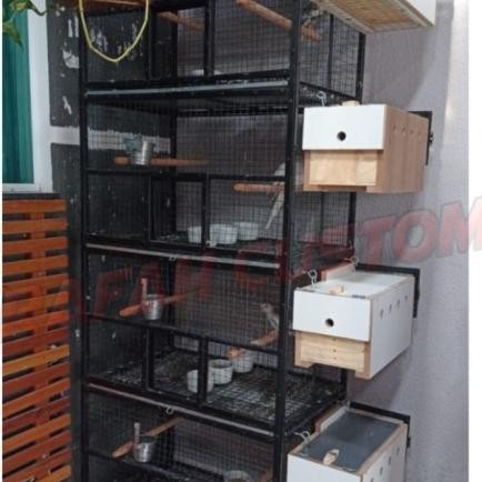 Sangkar Kandang Ternak Sekat Tingkat Burung Lovebird Falk Kenari Nuri