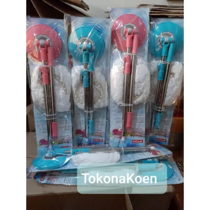 Ready JT Tongkat Alat Pel Lantai / Livina Spin Mop Handle Set Lion Star BM 51