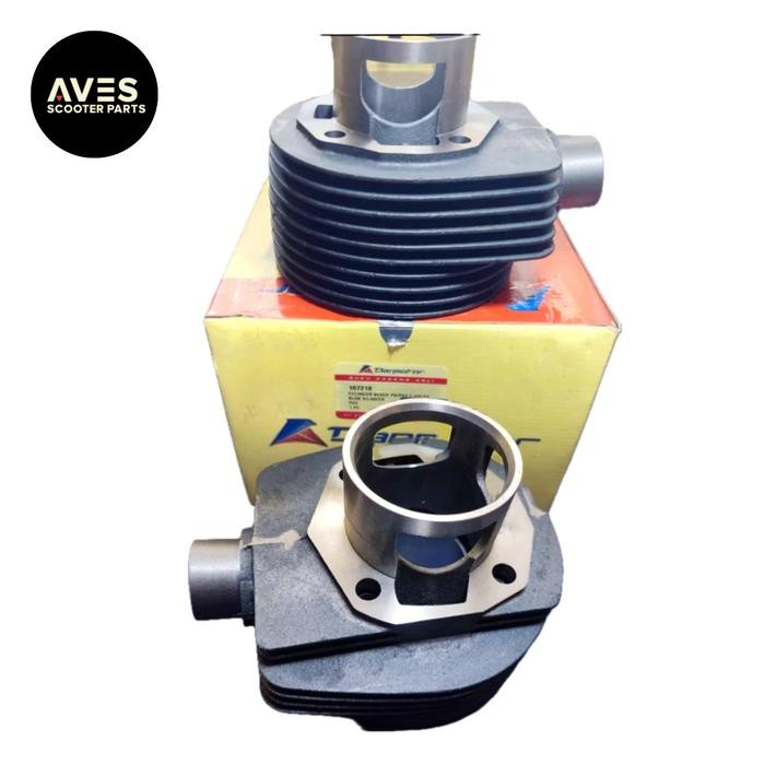 Blok Silinder Vespa 3 Lubang Port Original Danmotor