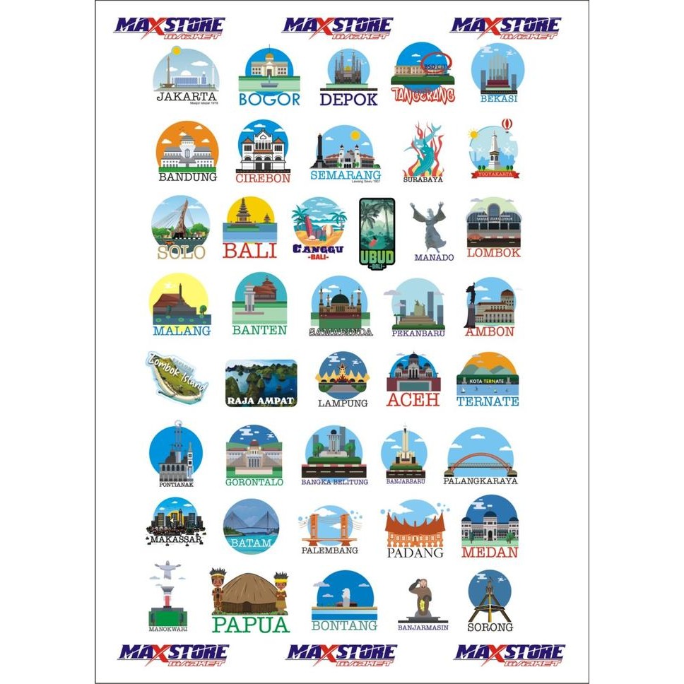 

STICKER KOTA INDONESIA / STICKER KOPER INDONESIA / LUGGAGE STICKER / BALI