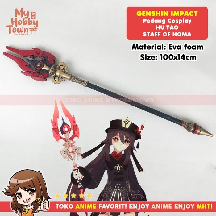 Terbaru Replika Weapon G3Nsh1N Impact Staff Of Homa - Hutao Cosplay