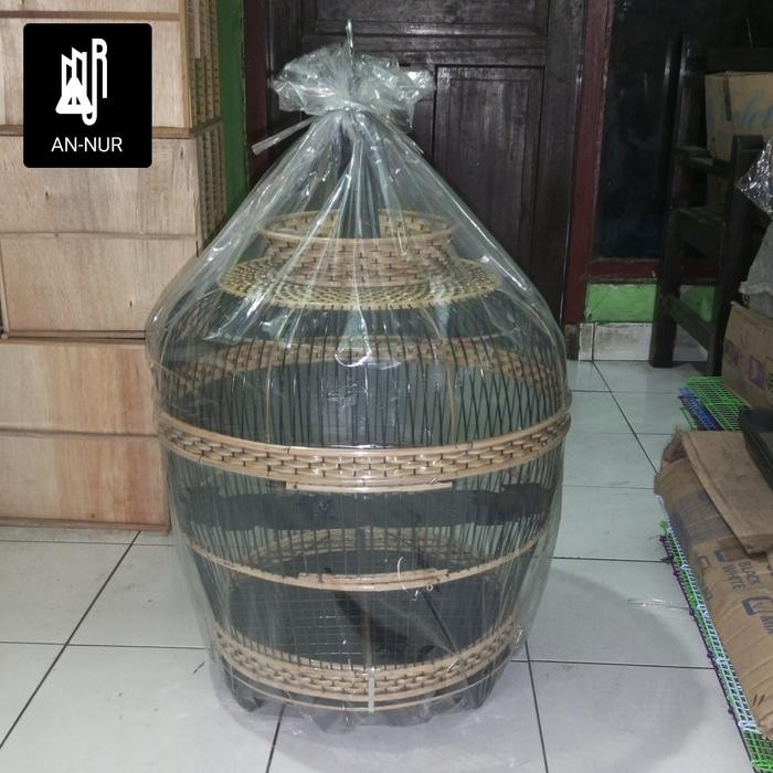 KANDANG BURUNG PUTER TEKUKUR ROTAN RAJUT SINTETIS - SANGKAR BURUNG