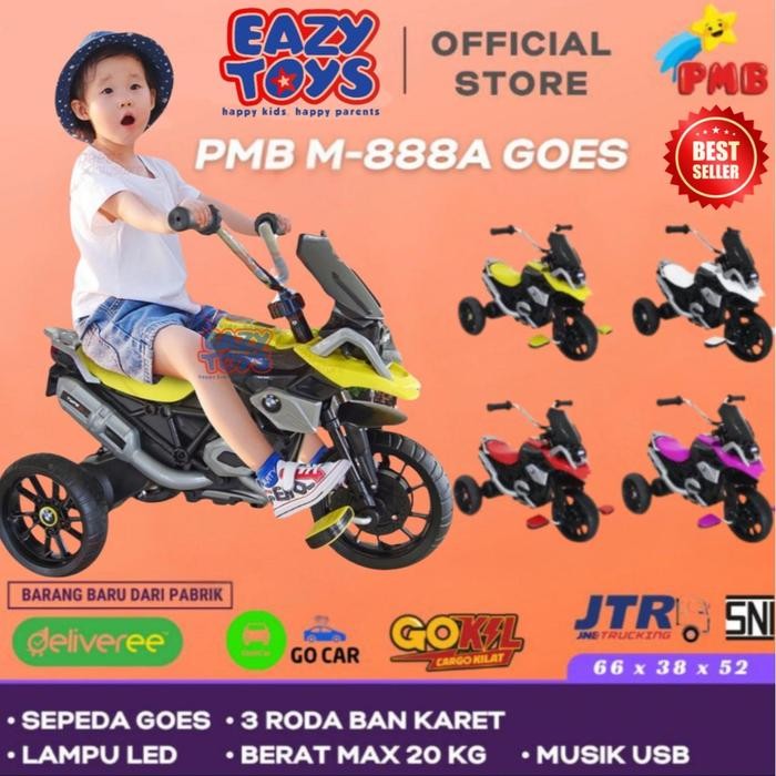 Sepeda Anak Roda 3 Tricycle M888A dan Motor Aki Anak PMB Type R M888