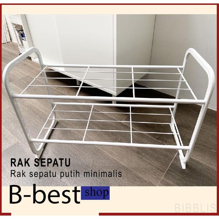 RAK SEPATU MINIMALIS PUTIH rak 60 cm rak sepatu 2 susun sepatu rak