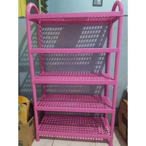 Rak Plastik Tingkat Sepatu Sendal Susun 5