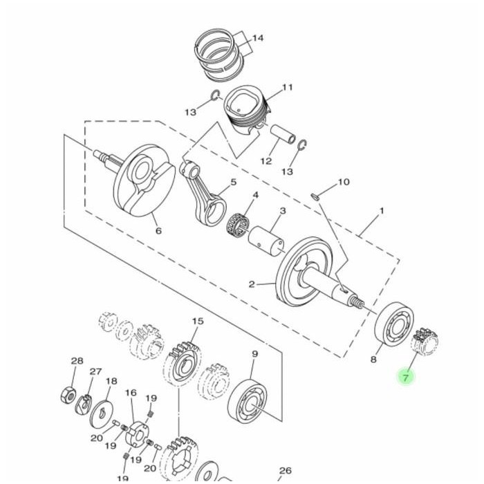 Gear Gigi Sentrik Keteng Bawah Kruk As Kiri Jupiter Mx 135 New R15 V2 Kode 014