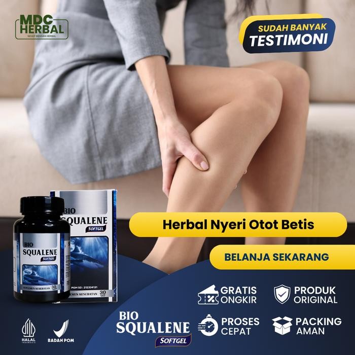 Herbal Nyeri Otot Betis, Sakit Betis Kaki, Kram Otot Betis, Pegal Linu di Betis Kaki - BIO SQUALENE