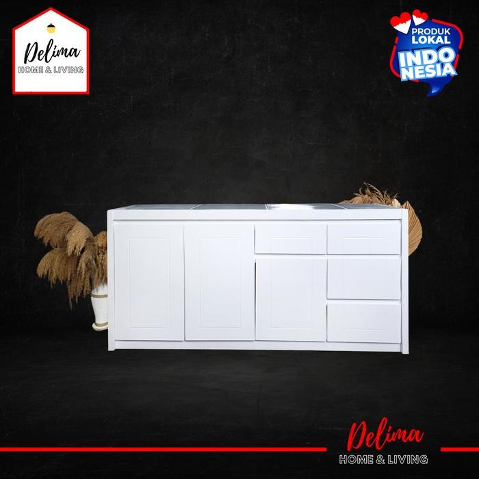 PREMIUM Meja rak kompor 4pt/ kitchen set bawah 4pintu/rak dapur/meja dapur duco/minimalis/ Nota
