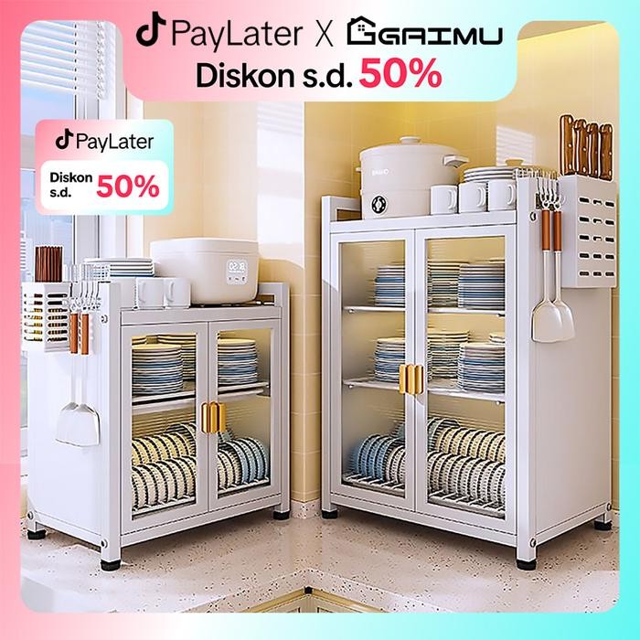 PREMIUM GGAIMURak Piring Tertutup Rak Lemari Dapur Lemari Piring Minimalis Rak Dapur Serbaguna Rak