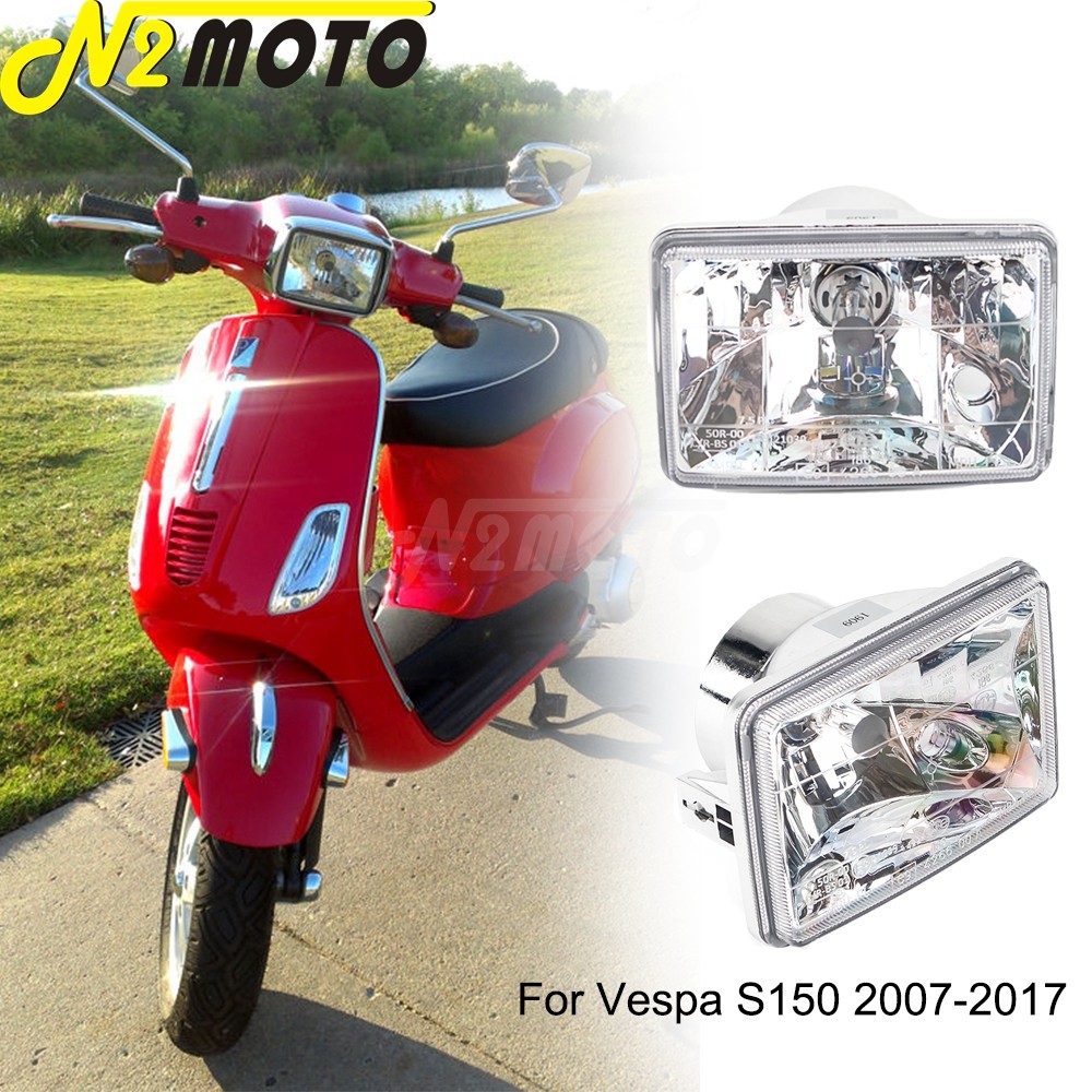 Clear Motorcycle Scooter Front Rectangle Headlight Headlamp E3 E-mark