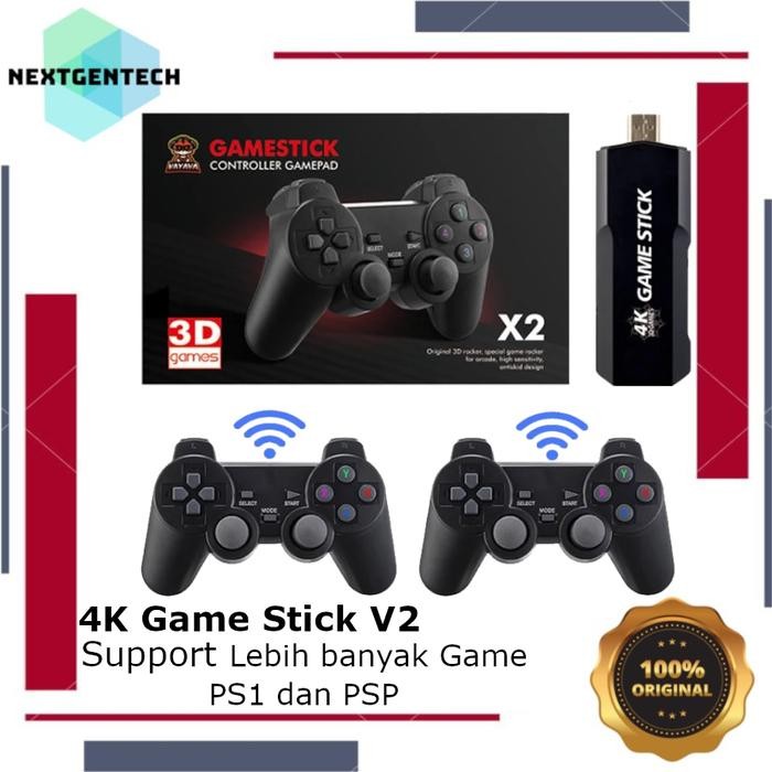 4K Game Stick Gen 2 Retro Console Wireless Gamepad Video Game Retro