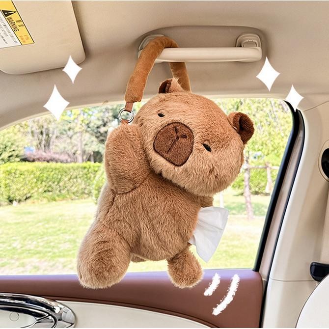 Tempat Tisu Mobil Capybara Kotak Tisu Lucu Tas Tisu Mobil Multifungsi Kotak Tisu Mobil