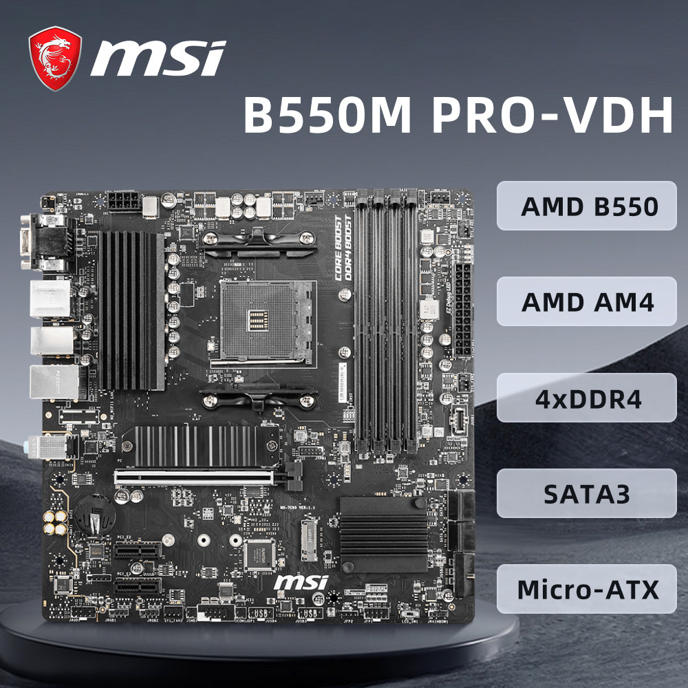 AM4 Motherboard MSI B550M PRO-VDH for Ryzen 7 5700x 5700x3d 5800x3d Motherboard AM4 for R5 5600 5600