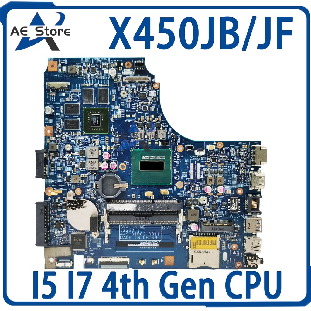 X450J Laptop Motherboard For ASUS X450JB X450JF A450J SV41JV X450JN Mainboard I5 I7 GT745M GT850M GT