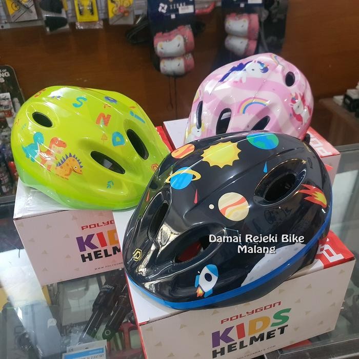 Kenna.store Helm sepeda anak Polygon Dino - Space - Unicorn