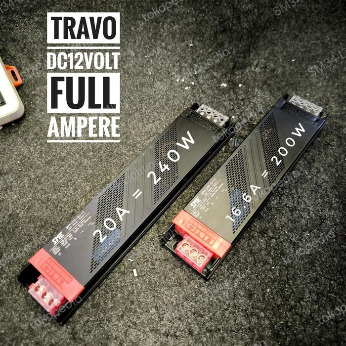 TRAVO 20AMPERE 12VOLT BUAT LED STRIPE TRAVO STRIPE 16AMPERE DENGAN SEALANT ANTI SERANGGA ADAPTOR