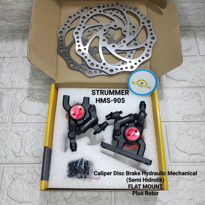 Disc Brake Caliper Cakram Semi Hidrolik Mekanik Flat Mount Strummer