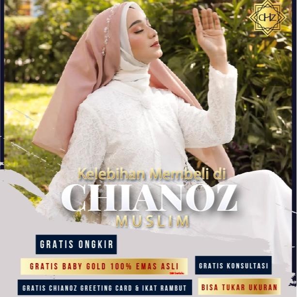 CHIANOZ Gamis Anak Putih Mewah Amelia Dress Brukat Renda Baju Lebaran Umroh Haji Manasik Pesta Akad