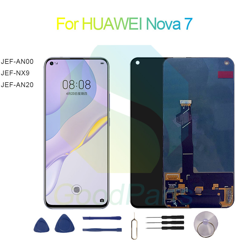 for HUAWEI Nova 7 5G Screen Display Replacement 2400*1080 JEF-AN00, JEF-NX9, JEF-AN20 Nova 7 5G LCD 