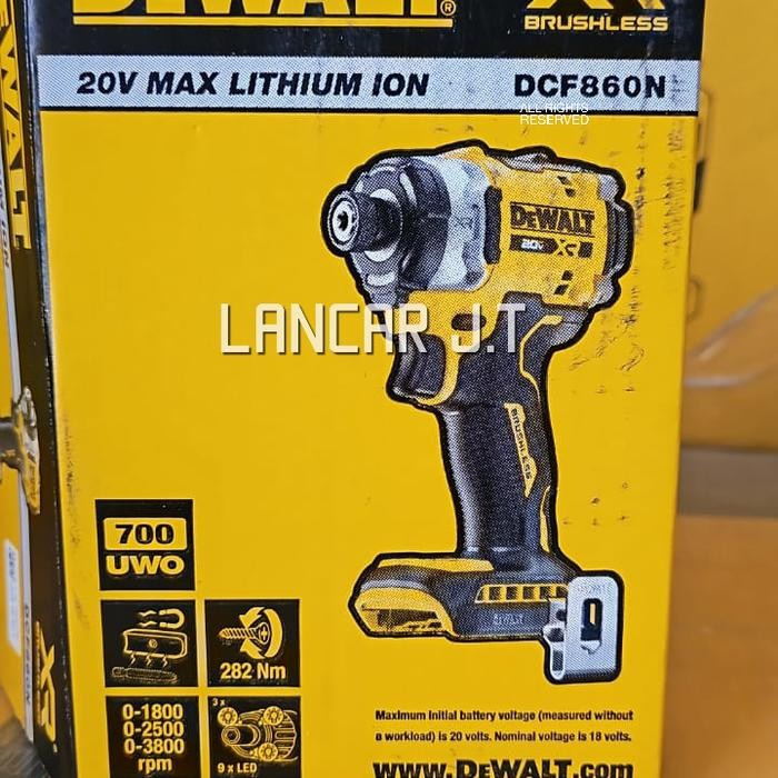 DEWALT DCF860 IMPACT DRIVER CORDLESS 20V XR DEWALT DCF 860 N DCF850N