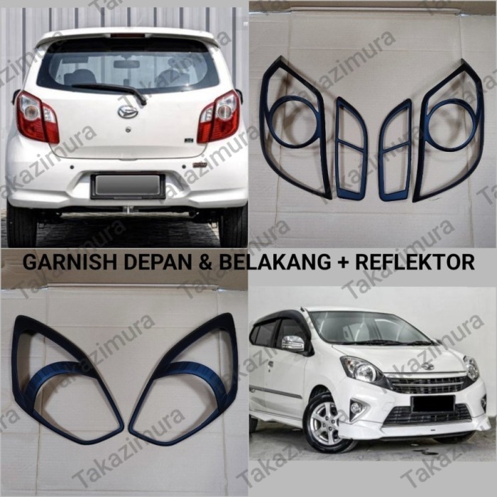 Garnish List Lampu Depan Belakang Mobil Agya / Ayla 2012-2014 HITAM