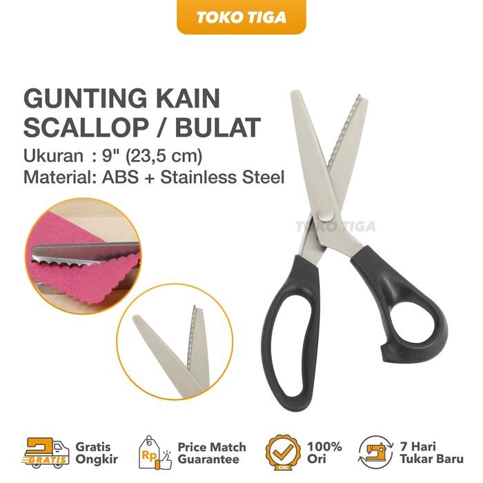

Gunting Kain Sop / Soped / Bulat / Pinking Shears Ukuran 9