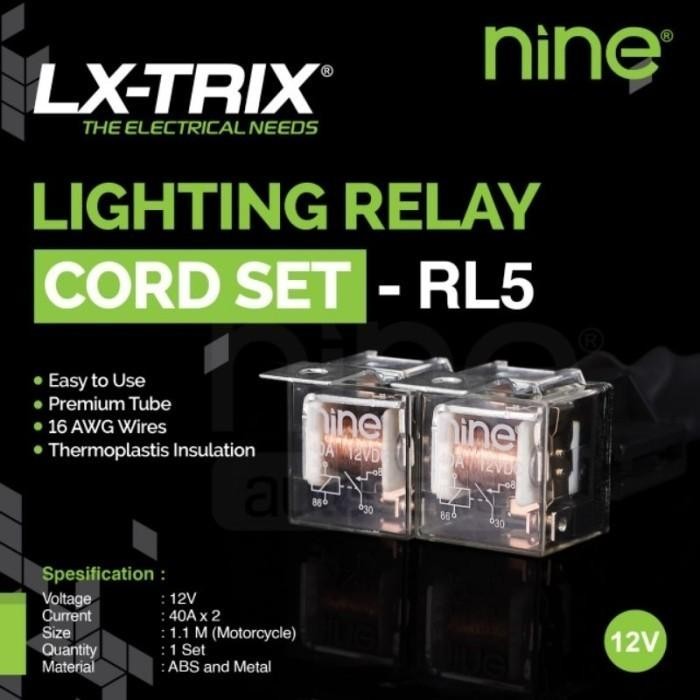 Terlaris Relay Lampu Tembak Motor Luminos Rl5 Lx Trix 2 X 40A Luximos Kabel Relay Set Lampu Sorot