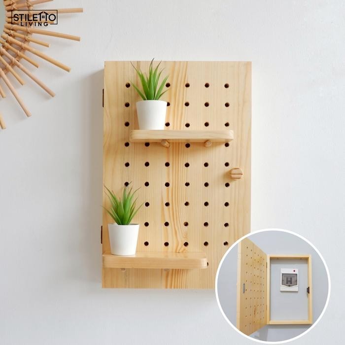 Stiletto - Tutup Mcb "Pegboard Mcb" - Cover/Boks/Penutup Mcb Panel Listrik - Kayu Jati Belanda -