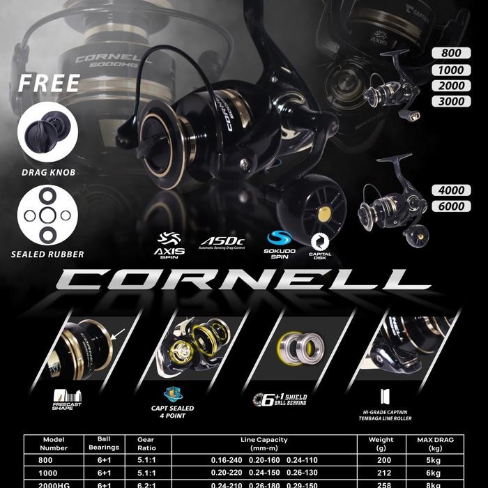 Reel Spinning Power Handle Captain Cornell High Speed 800 Sd 6000