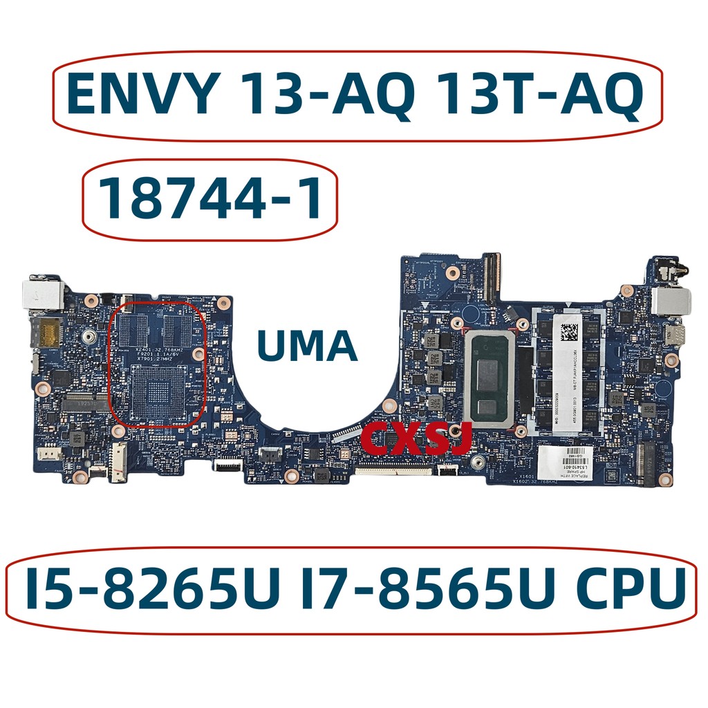 18744-1 Mainboard For HP ENVY 13-AQ 13T-AQ Laptop Motherboard With Core I5-8265U I7-8565U 8GB-RAM L5