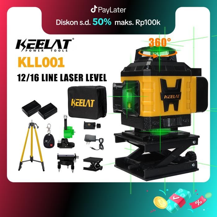 

Terbaru Keelat-Kll0001 Laser Level 4D 16Lines/12Lines Adjustable 360 Rotary Cross Auto Measuring