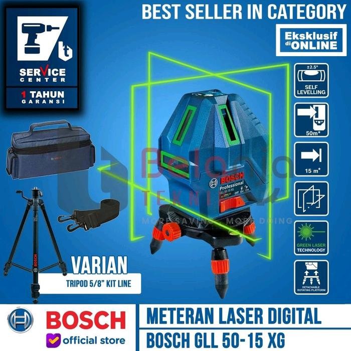 

Diskon Bosch Meteran Laser Garis Gll 50-15 Xg + Tripod 5/8 Inch Kit Line Level