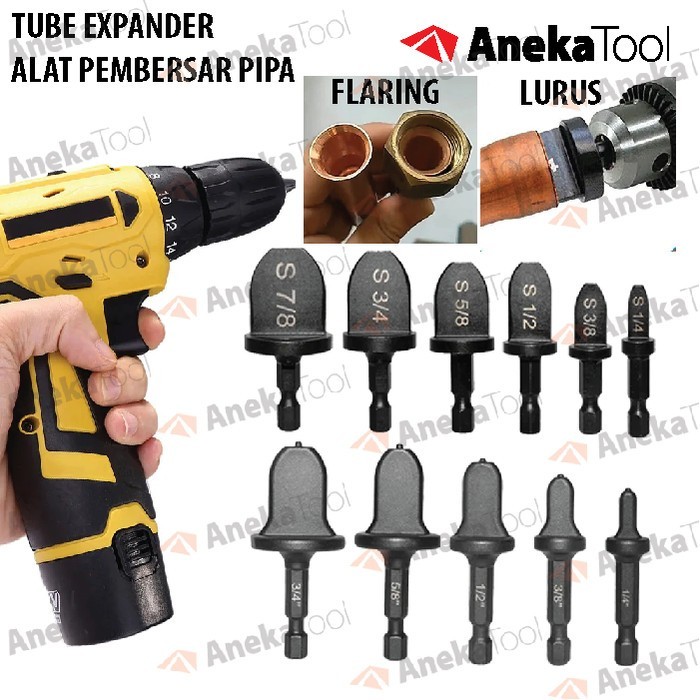 Alat Perbesar Pipa Tube Expander Pipe Expander Kuningan Tembaga 6 Pcs