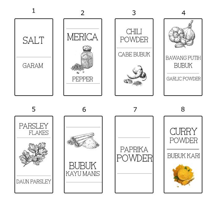 

LABEL BUMBU CUOM AEHETIC/ICKER BUMBU DAPUR WATERPROOF/BEBAS CUOM NAMA