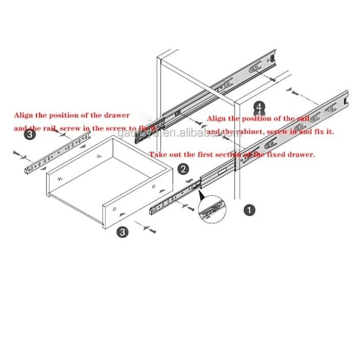 (Expert) Rel Track Geser Furnitur Double Rel Geser Kabinet Rail Laci Dapur SET
