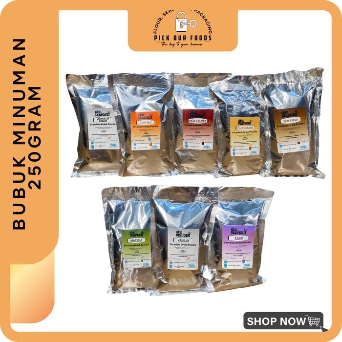 

Bubuk Minuman Red Velvet / Matcha / Thai Tea / Vanilla / Dark Choco