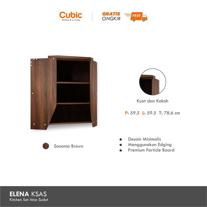 CUBIC KITCHEN SET SUDUT MINIMALIS / RAK ATAS LEMARI DAPUR / ELENA KSAS