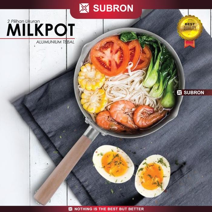 SUBRON PANCI SUSU ALUMUNIUM TEBAL ALOY 18CM 20CM 22CM PEGANGAN KAYU