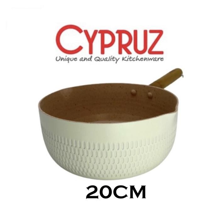 CYPRUZ SAUCE PAN 20 CM PUTIH/GREY COLOR SERIES CYPRUZ SN-0272