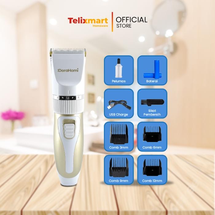 PROMO / TERMURAH DORAHOMI Alat Cukur Rambut Elektrik Hair Clipper Mesin Pencukur Cas TERBAIK