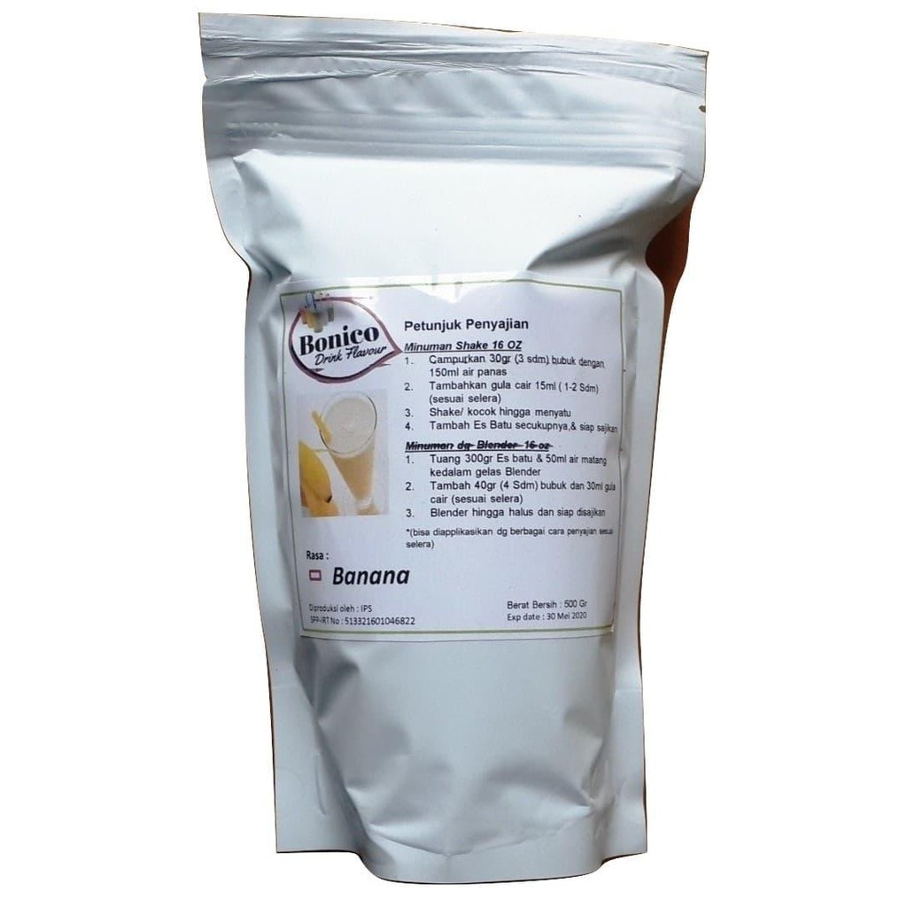 

BONICO BANANA drink powder 500gr Bubuk minuman milk PISANG ICE BLEND
