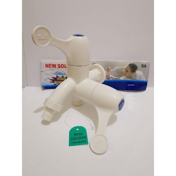 KRAN CABANG S9 1/2" MERK SOLIGEN - KRAN SHOWER - KRAN PLASTIK - KERAN GANDA - KERAN KEPALA DUA -